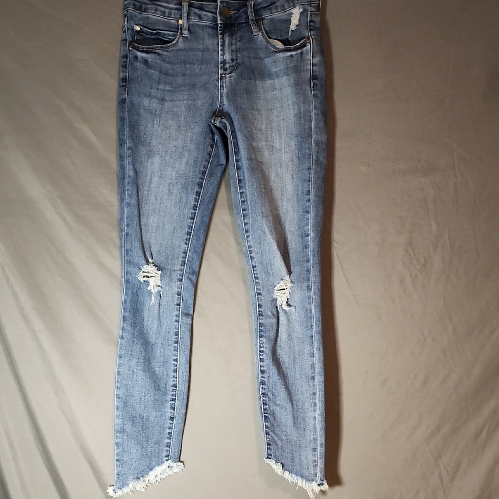Articles Of Society Medium Blue Ripped Ankle Jeans